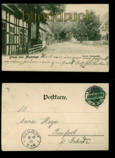 Menslage sw-AK Gruss aus .... Untere Dorfpathie 1902 nach Gehrde (d9981)