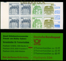 Bund Markenheftchen Mi #  24 c mZ postfrisch Burgen & Schlsser Zhlbalken(55455