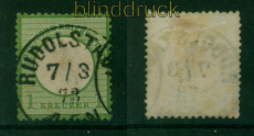 dt. Reich Mi #   7 gestempelt 1 Kreuzer grn geprft Sommer BPP (55304)