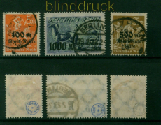 dt. Reich Mi # 258/60 gestempelt Rhein-Ruhr-Hilfe geprft Infla Berlin (55322)