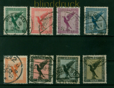 dt. Reich Mi # 378/84 gestempelt Flugpostmarken 1926 (55326)