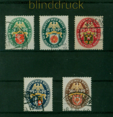 dt. Reich Mi # 430/34 gestempelt Nothilfe 1929 (55330)