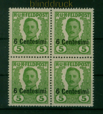 sterreich Ungarn Feldpost fr Italien Mi # IV postfrischer 4er-Block (55568)