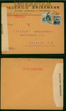Spanien Auslands-Zensur-LuPo-Brief Malaga 1937 nach Leipzig (55665)