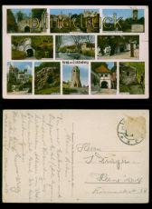 Tecklenburg farb-AK Gruss aus ... 11 Ansichten ca. 1928 nach Herne (d9996)