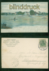 Neiwied am Rhein farb-AK Totalansicht 1907 nach Alsenborn (d9545)