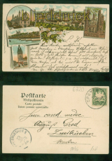Speyer Litho-AK Gruss aus .....  vier Ansichten 1904 nach Zweibrcken (d9550)