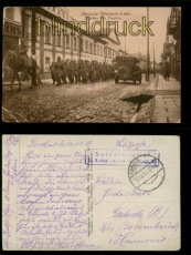 Grodno sw-AK Infanterie in den Straen von Grodno Feldpost 1918 (a2279)
