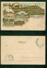 Honburg Pfalz Litho-AK Gruss aus .... sechs Ansichten 1899 nach St. Johann(d9578