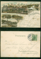 St. Johann-Saarbrcken Litho-AK Gruss aus ... fnf Ansichten 1898 Hessheim(d9579