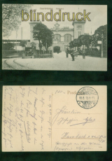 Saarbrcken sw-AK Bahnhof Feldpost 1915 nach Hambach (d9582)