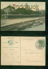 Dresden farb-AK Brhlsche Terrasse 10. Handlungsgehilfentag 1907 (d9597)