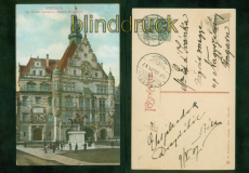 Dresden farb-AK Kgl. Schloss, Georgentor und Denkmal Knig Albert 1907 (d9599)