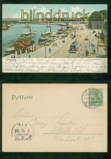 Dresden farb-AK Terrassenufer 1904 nach Halle / Saale (d9600)