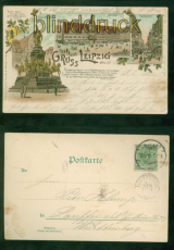 Leipzig Litho-AK Gruss aus .... drei Ansichten 1898 nach Lauffen (d9610)