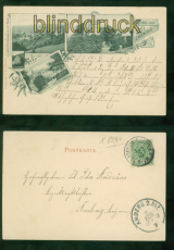 Lauenstein sw-AK Gruss aus .... vier Ansichten 1899 nach Amberg (d9619)