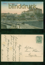Meissen farb-AK Kgl. Albrechtsburg und Dom 1914 nach Copritz (d9623)