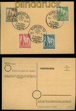 Berlin Mi # 106/09 gestempelt Ausstellungskarte Hamburg SSt. (55236)