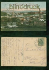 Plauen i. V. farb-AK Knig Friedrich-August-Brcke 1912 nach Mylau (d9625)