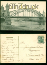 Magdeburg sw-AK Knigsbrcke 1907 nach Freienwalde (d9649)