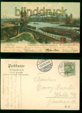 Magdeburg farb-AK Knigsbrcke mit Anlagen beim Preussenturm 1905 Halle (d9651)