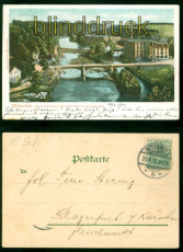 Mittweida farb-AK Neue Br�cke bhei Neud�rfchen mit Zschopauthal 1901 (d9653)