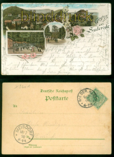 Suderode Litho-AK Gruss aus ..... vier Ansichten 1898 nach Meisdorf (d9655)