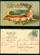 Eckernfrde farb-Prge-AK Gruss aus ..... 1908 nach Elmshorn (d9663)