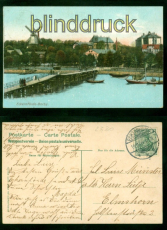 Eckernfrde-Borby farb-AK Teilansicht mit Windmhle 1909 nach Elmshorn  (d9666)
