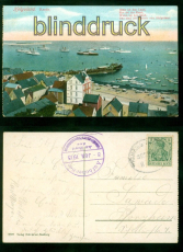 Helgoland farb-AK Reede Schiffspost 1913  nach Pforzheim (d9672)