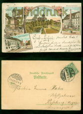 Erfurt Litho-AK Gruss aus .... vier Ansichten 1899 nach Preburg in Ungarn(d9722