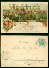 Erfurt Litho-AK Gruss aus der Blumenstadt 1904 nach Dresden (d9725)