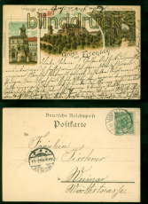 Eisenach Litho-AK Gruss aus .... drei Ansichten 1899 nach Weimar (d9727)