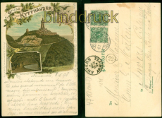 Gruss vom Kyffhuser farb-AK 1898 aus Rossel 8.5.1898 nach Belgien (d9734)