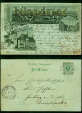Neustadt a. Orla Mondschein-AK Gruss aus .... drei Ansichten 1899 nach (d9735)