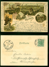Eisenach Litho-AK Gruss aus von der Wartburg fnf Ansichten 1897 nach (d9739)