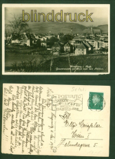 Hirschberg sw-AK Gesamtansicht mit Blick nach dem Helikon 1931 nach Wien (d9867)