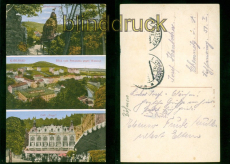 Karlsbad farb-AK drei Ansichten ca. 1930 nach Chemnitz (d9794)