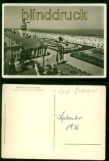 Swinemnde Ostseebad sw-AK Kurhaus mit Konzertplatz und Strand ungebraucht(d9838