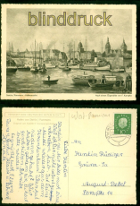 Stettin sw-AK Hafenansicht Gem�lde von F. Karopka 1961 nach Gr�na (d9843)