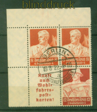 dt. Reich Zusammendrucke Mi # W 101 oder S 223 gestempelt Berufsstnde (55722)