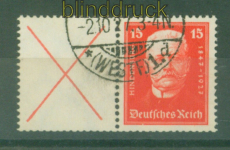 dt. Reich Zusammendrucke Mi # W  25 gestempelt Hindenburgspende 1927 (55701)