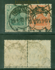 dt. Reich Zusammendruck Mi # W 5 gestempelt Germania geprft Infla Berlin(55690