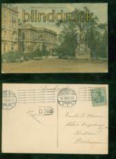 Dsseldorf farb-AK Corneliusdenkmal 1909 nach Amsterdam (d9354)