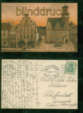 Dortmund farb-AK Rathaus und Sparkasse 1912 nach Schifferstadt (d9361)