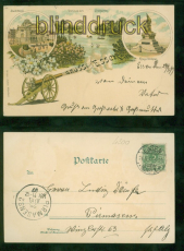 Essen Litho-AK Gruss aus ..... vier Ansichten 1897 nach Pirmasens (d9362)