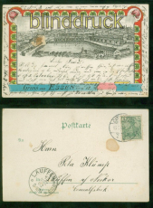 Essen farb-AK Gruss aus ..... Krupps Gustahlfabrik 1902 nach Lauffen (d9367)