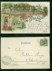 Bad Eilsen Litho-AK Gruss aus ..... Restaurant Heinemeyer 1899 n Oldenburg(d9369