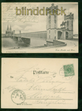 Kln sw-AK Gruss aus .... Feste Brcke und Dom 1898 nach Stuttgart (d9390)