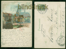 Kln farb-AK Heumarkt 1901 nach Wien (d9409)